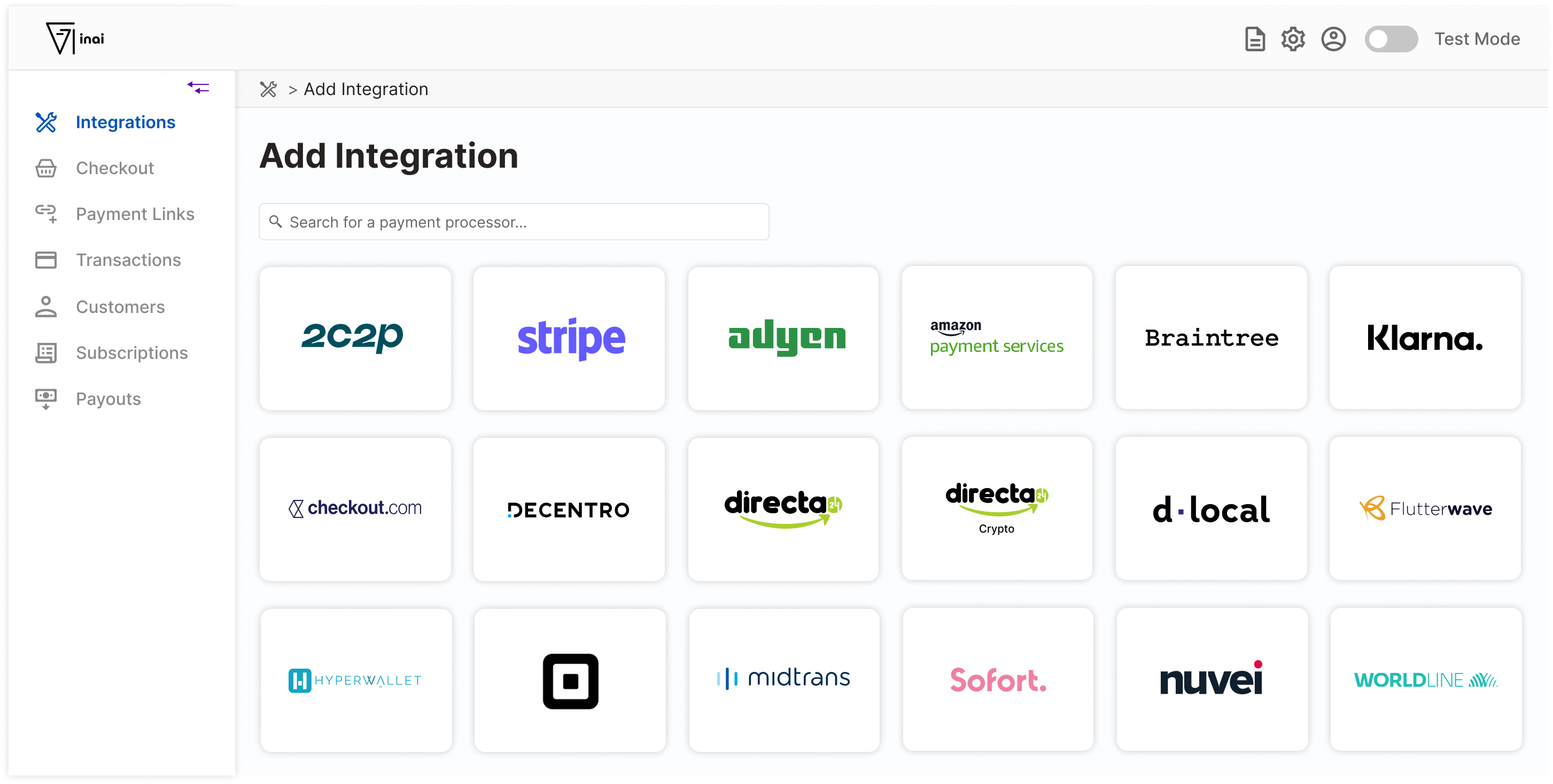 Add Integrations